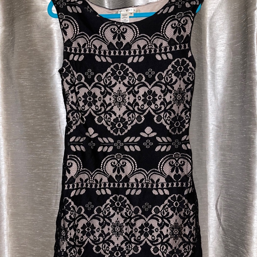 Max Studio Black Lace & Nude Slip Dress [Size M]